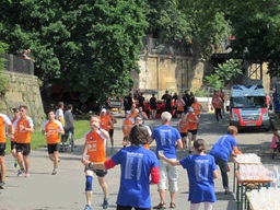 Trinkstation nach 7 km